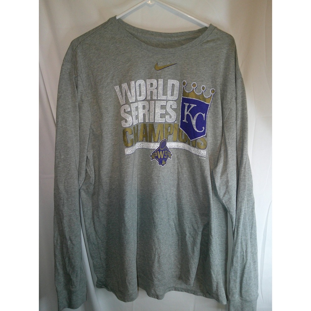 Vintage‎ Nike Kansas City Royals World Series Champions Long Sleeve Shirt XXL